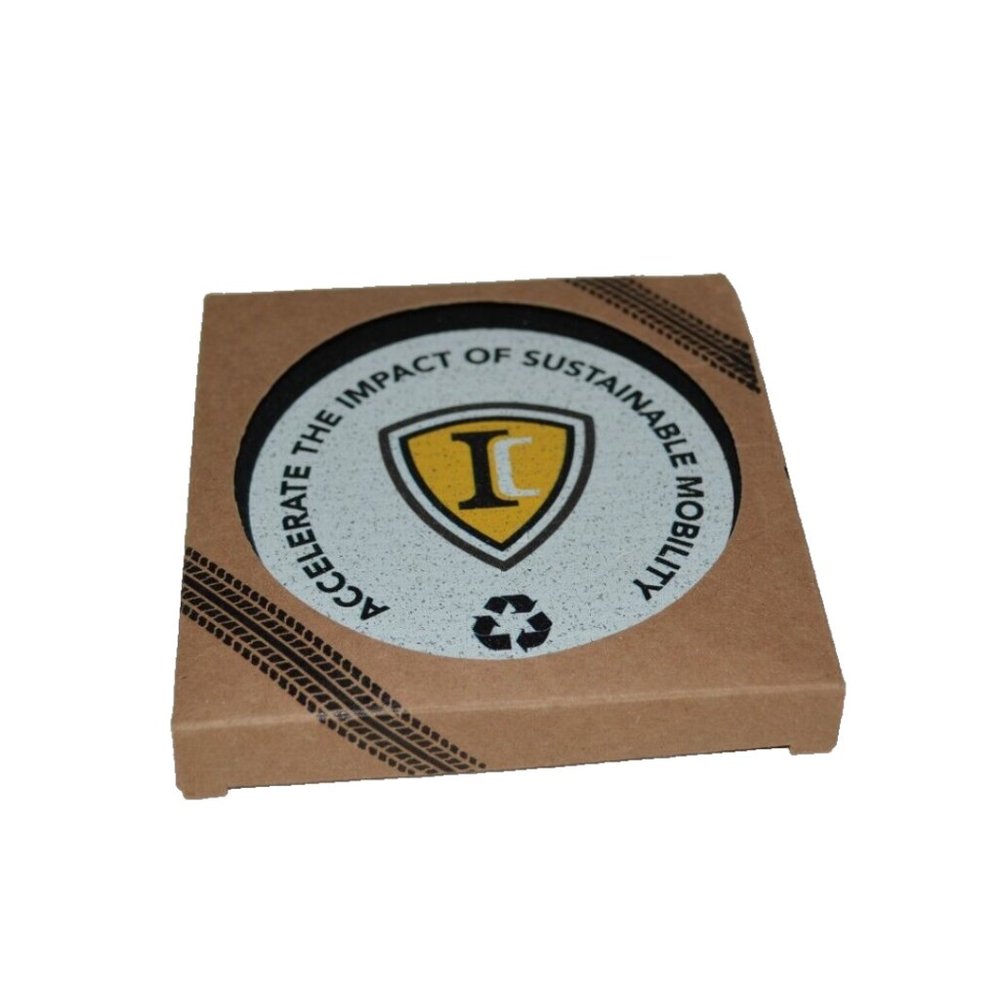 Recycled Tire Eco-Friendly Drink Coasters Set of 4 Sustainable Made in USA NIB